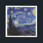 Serviette En Papier Vincent Van Gogh - La nuit étoilée<br><div class="desc">The Starry Night / La nuit etoilee - Vincent Van Gogh en 1889</div>