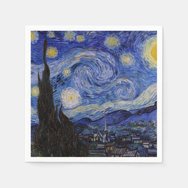 Serviette En Papier Vincent Van Gogh - La nuit étoilée (Devant)