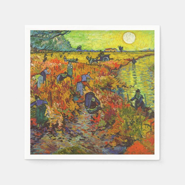 Serviette En Papier Vincent van Gogh - Le vignoble rouge (Devant)