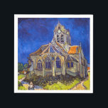 Serviette En Papier Vincent van Gogh - L'église d'Auvers<br><div class="desc">L'église d'Auvers / l'Eglise à Auvers-sur-oise par Vincent Van Gogh en 1890</div>