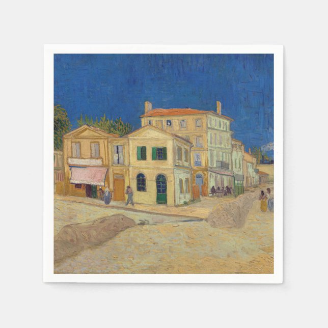 Serviette En Papier Vincent van Gogh - Maison Jaune / Rue (Devant)