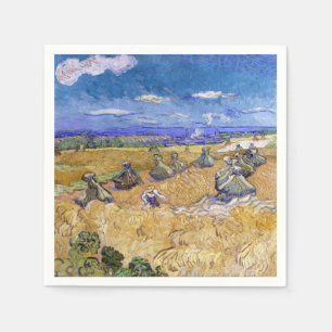 Serviette En Papier Vincent van Gogh - Meules de blé avec des moissonn