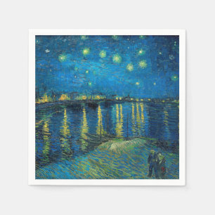Serviette En Papier Vincent Van Gogh Nuit étoilée sur le Rhône