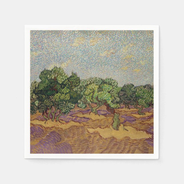 Serviette En Papier Vincent van Gogh - Oliviers (Devant)
