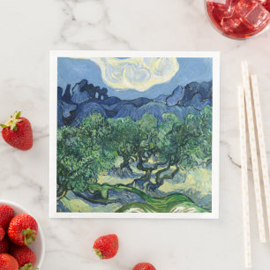 Serviette En Papier Vincent Van Gogh Oliviers Paysage Montagneux