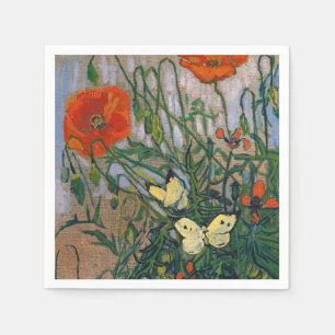 Serviette En Papier Vincent van Gogh - Papillons et Coquelicots