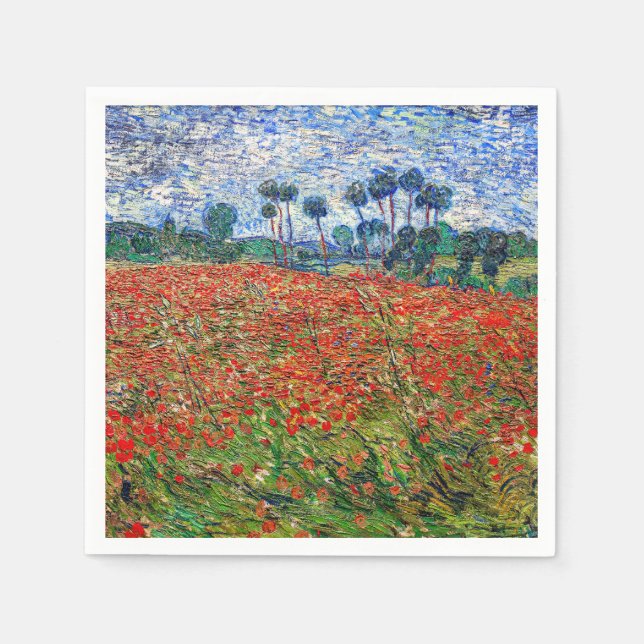 Serviette En Papier Vincent van Gogh - Poppy Field (Devant)