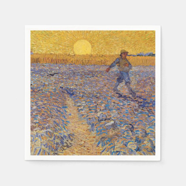 Serviette En Papier Vincent van Gogh - Sower avec réglage Sun (Devant)