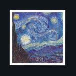 Serviette En Papier VINCENT VAN GOGH - Starry night 1889<br><div class="desc">VINCENT VAN GOGH - Starry night 1889 Huile sur toile</div>