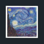 Serviette En Papier VINCENT VAN GOGH - Starry night 1889<br><div class="desc">VINCENT VAN GOGH - Starry night 1889 Huile sur toile</div>
