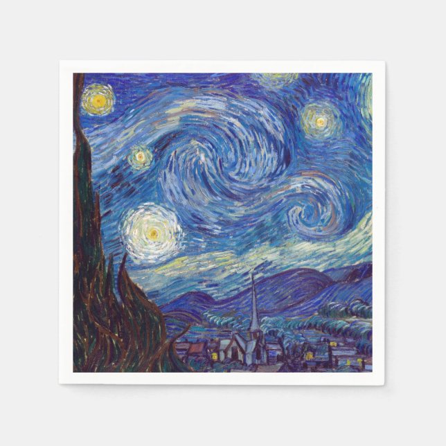 Serviette En Papier VINCENT VAN GOGH - Starry night 1889 (Devant)