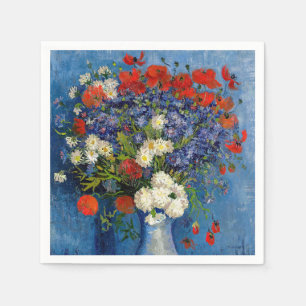 Serviette En Papier Vincent van Gogh - Vase avec des Bleuets & Coqueli