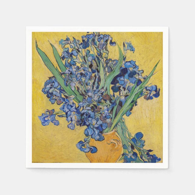 Serviette En Papier Vincent van Gogh - Vase avec Irises (Devant)
