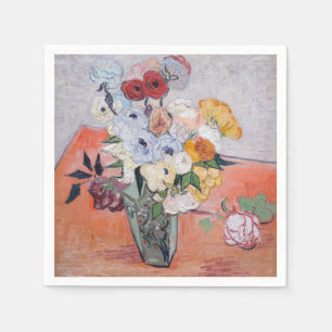 Serviette En Papier Vincent van Gogh - Vase avec Roses & Anémones