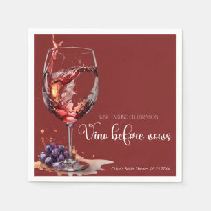 Serviette En Papier Vino avant les vœux Dégustation de vin Enterrement