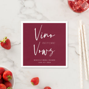 Serviette En Papier Vino avant Vows Bachelorette Rouge Bourgogne
