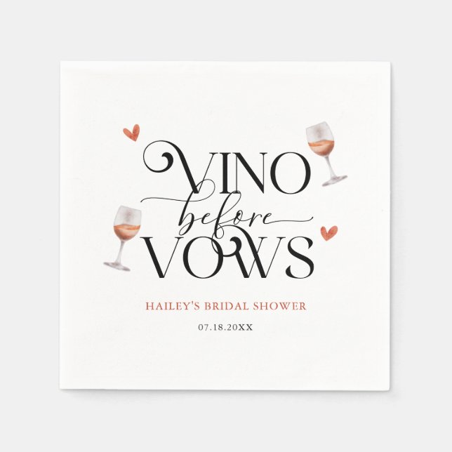 Serviette En Papier Vino avant Vows Fête des mariées (Devant)