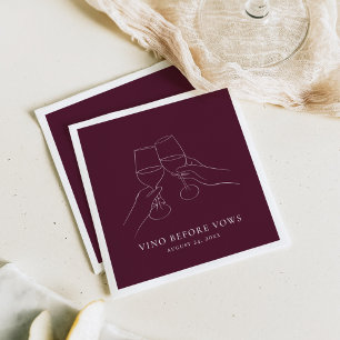 Serviette En Papier Vino Before Vows Élégante Fête de Mariage
