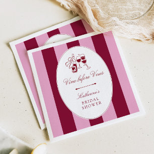 Serviette En Papier Vino Before Vows Enterrement de Vie de Jeune Fille
