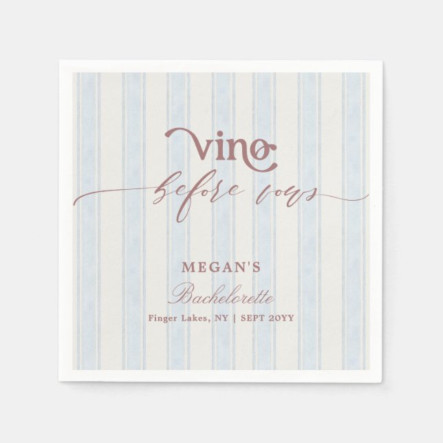 Serviette En Papier Vino before Vows Wine Country Bachelorette Party (Devant)
