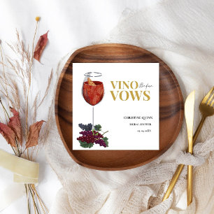 Serviette En Papier Vinow avant voeux WIne Dégustation douche nuptiale