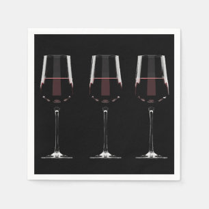 Serviette En Papier Vins avec vin rouge sur noir