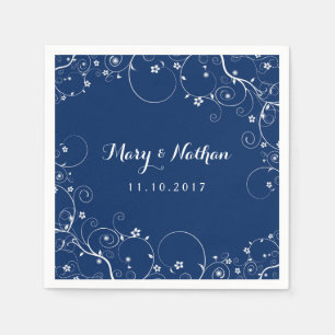Serviette En Papier Vins de la marine - serviettes de mariage personna
