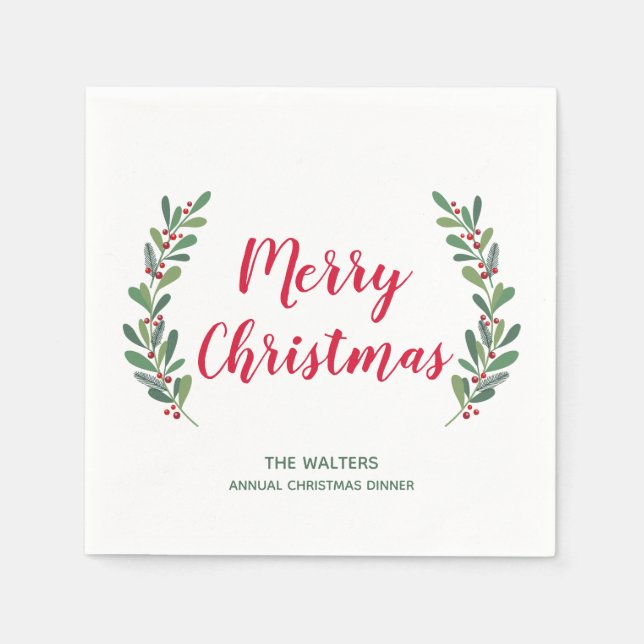 Serviette En Papier Vins d'hiver Cocktail de Noël Napkin (Devant)