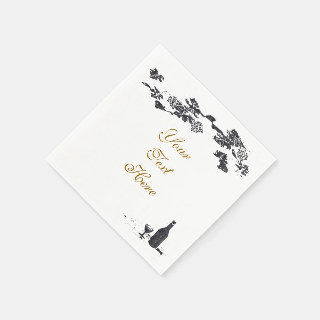 Serviette En Papier Vins et raisins Napkin (Coin)