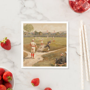Serviette En Papier Vintage 1800s Baseball Jeu Sport Theme Party