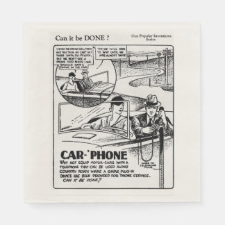 Serviette En Papier Vintage 1930's Inventions Paper Luncheon Napkin