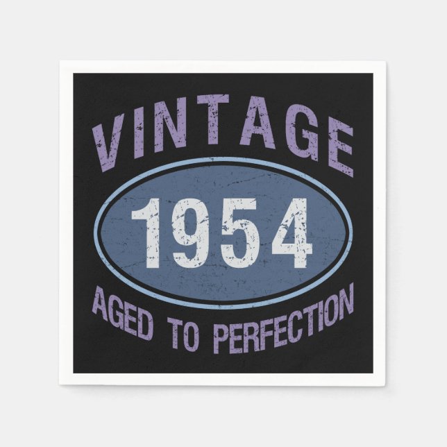 Serviette En Papier Vintage 1954 70e anniversaire (Devant)