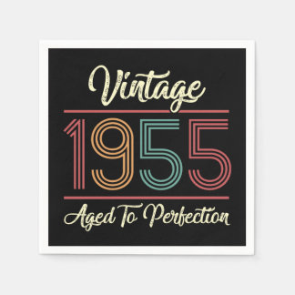 Serviette En Papier Vintage 1955 70e anniversaire