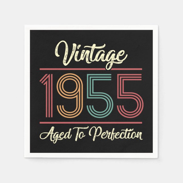 Serviette En Papier Vintage 1955 70e anniversaire (Devant)