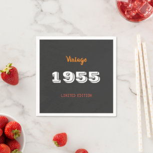 Serviette En Papier Vintage 1955 édition limitée 70e cadeau d'annivers