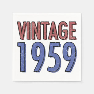 Serviette En Papier Vintage 1959 60e anniversaire