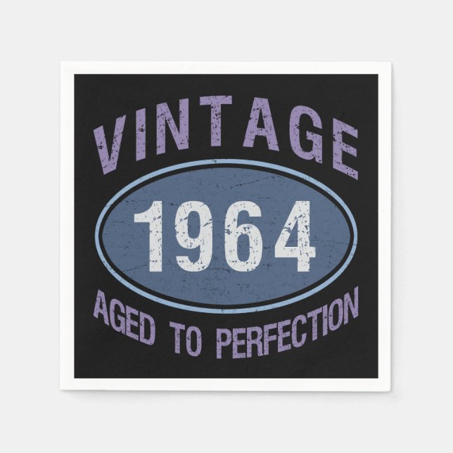 Serviette En Papier Vintage 1964 60e anniversaire (Devant)
