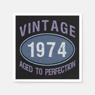 Serviette En Papier Vintage 1974 50e anniversaire