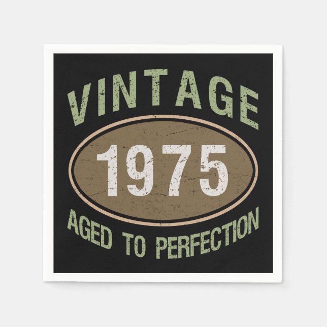 Serviette En Papier Vintage 1975 50e anniversaire (Devant)