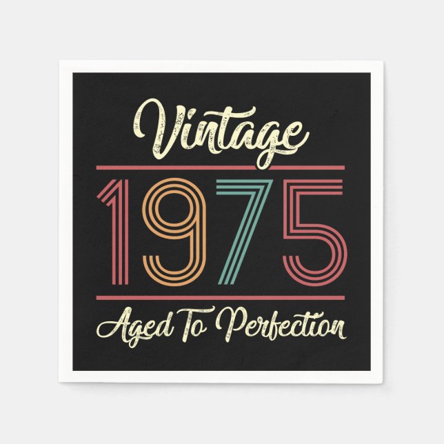 Serviette En Papier Vintage 1975 50e anniversaire (Devant)