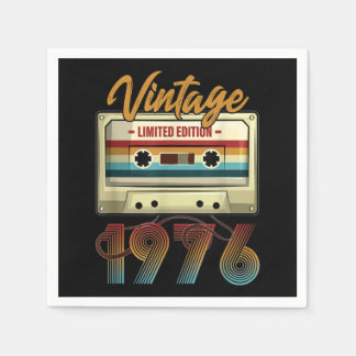 Serviette En Papier Vintage 1976 cassette de 45e anniversaire Annivers