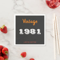 Vintage 1981 45e anniversaire Napkins Edition limi