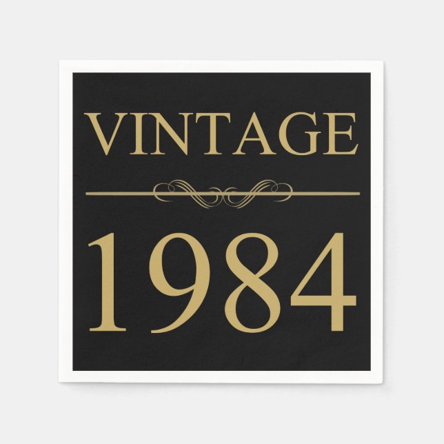 Serviette En Papier Vintage 1984 40e anniversaire (Devant)