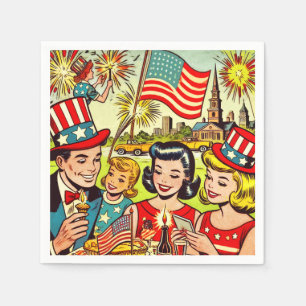 Serviette En Papier Vintage 4 juillet Family Comics