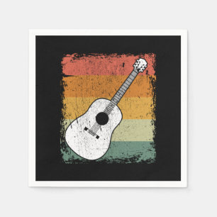 Serviette En Papier Vintage Acoustique Guitare Player Musique Guitare 