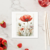 Vintage Agritourisme Décor Rouge Poppy Jardin Fleu