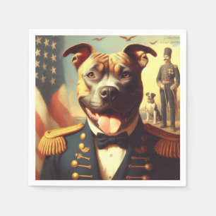 Serviette En Papier Vintage American Pit Bull Terrier Peinture