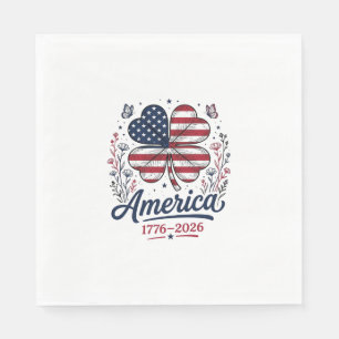 Serviette En Papier Vintage Amérique 1776 2026 Chemise de trèfle patri