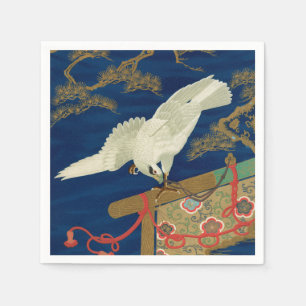 Serviette En Papier Vintage Art du Japon Faucon Blanc G.A. Audsley