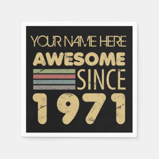 Serviette En Papier Vintage Awesome 1971 50e anniversaire